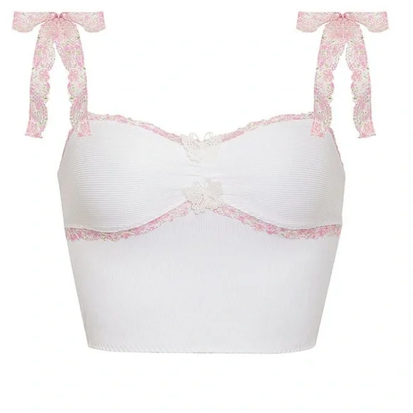 For Love & Lemons Hailey Rib Top Size Medium - Picture 2 of 10